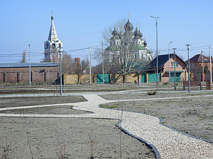 Строящийся парк в станице Старочеркасской.