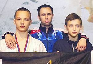 Даниил Марихин, А.М. Мозговой, Алексей Березин (слева направо).