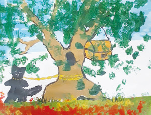 «У лукоморья дуб зеленый...». Рисунок Романа Салпагарова.